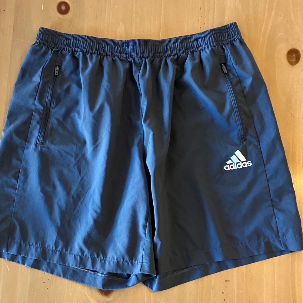 adidas Men's Athletic Shorts - Grey zipper pockets
